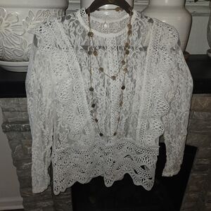 Elegant White Lace Blouse